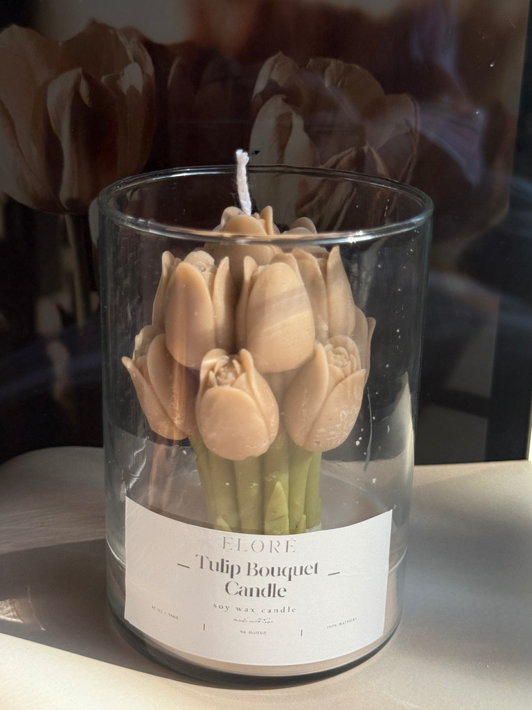 Tulip bouquet candle