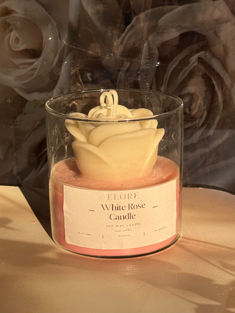 White rose candle