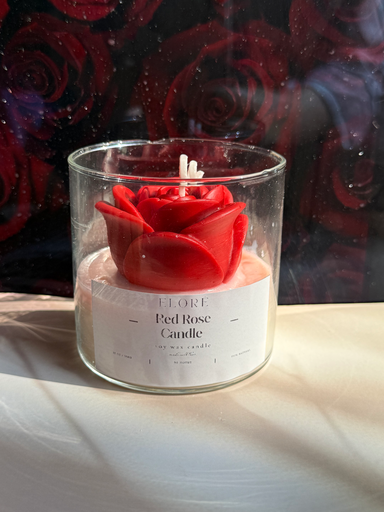 Red rose candle