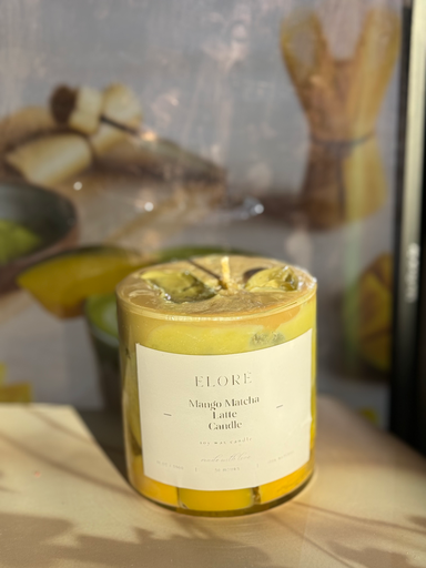 Mango matcha latte candle