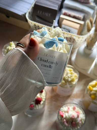 Cloud candy candle
